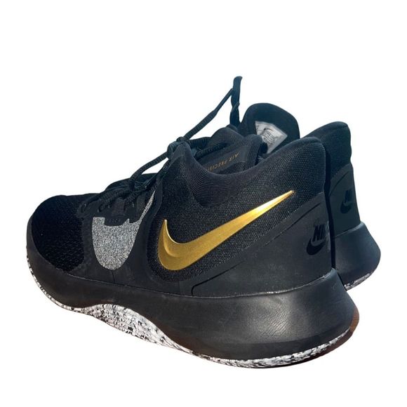 Nike Air Precision II Basketball Shoes Black & Gold Men size 9.5 - Picture 4 of 11